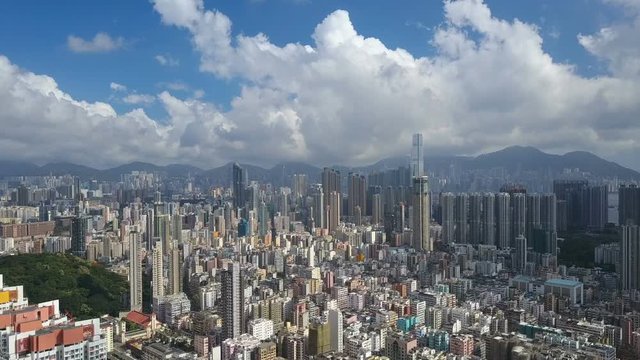 Aerial video of Hong Kong in daytime