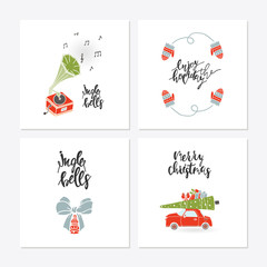 Naklejka premium Greeting Card with christmas toys