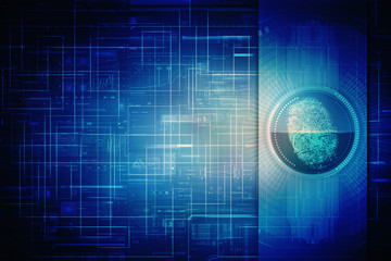 Fingerprint Scanning Technology Concept 2d Illustration