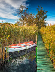 Lake Balaton with boat