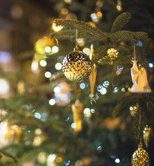 Yellow Christmas tree bauble