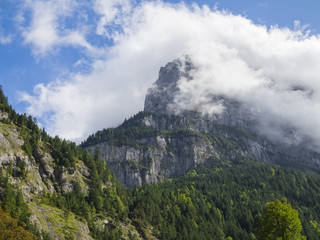 Stone mountain with sky and cloud