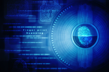 

Fingerprint Scanning Technology Concept 2d Illustration