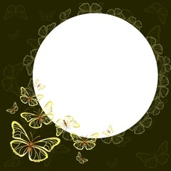 White circle with butterflies