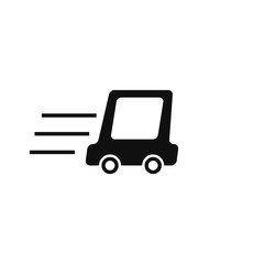 Moving car icon illustration. Fast delivery design