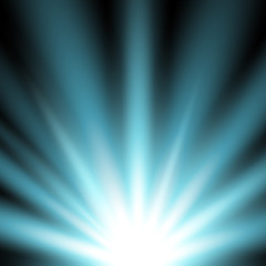 Rays of light from below, aqua color