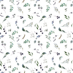 Wedding bridal bouquet seamless pattern