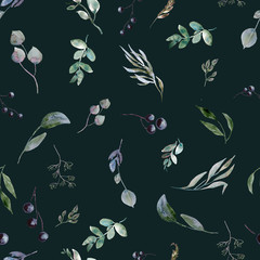 Wedding bridal bouquet seamless pattern