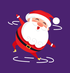 Santa Modern Dancer Cute Cartoon Character Isolate