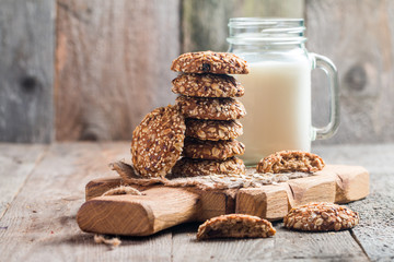 Oatmeal cookies with milk 