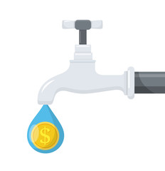 Leitungswasser Kosten Flat Design