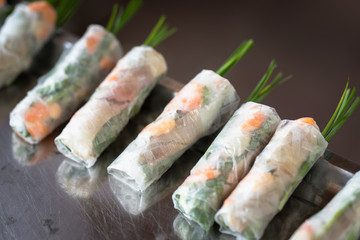 Fresh spring rolls with shrimps