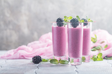 Delicious blackberry smoothie 