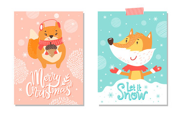 Let it Snow Merry Christmas on Vector Illustration