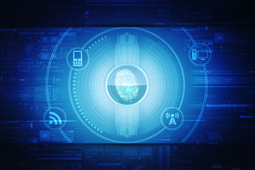 Fingerprint Scanning Technology Concept 2d Illustration