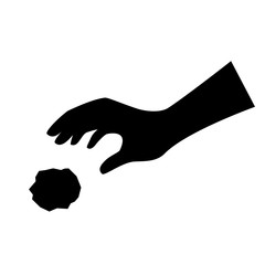 Throwing hand vector silhouette