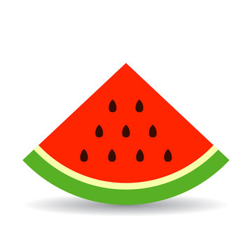 Triangle Piece Of Watermelon Vector Icon