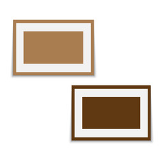 Realistic Brown frame isolated on white background. vector.