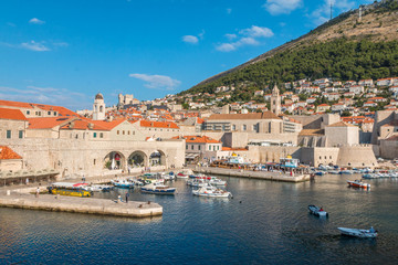 Fototapeta na wymiar Panoramic view of Dubrovnik port