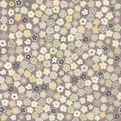 Vector floral pattern in doodle style with flowers. Template for style design.