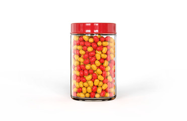 Candy jar on white background.