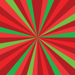 sunburst ray vector Christmas or new year colored pattern with red and green diagonal line, stripes background illustration. Vector illustration for design, banner, card, poster.