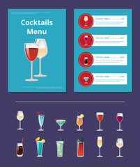 Cocktails Menu Advertisement Poster Design Alcohol