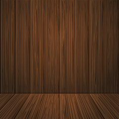 Wood board wall and floor vector scene
