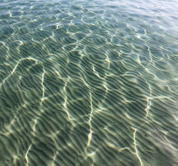 fine sand beach under clear water