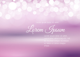 Abstract bokeh lights on the pale rose background, vector illustration