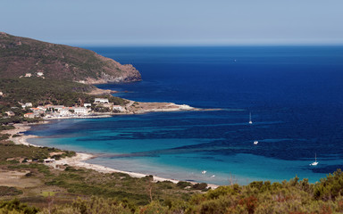Fototapeta na wymiar Littoral de Barcaggio dans le cap Corse