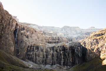 Gavarni waterfalls, French Pyrenees. Mountain landscape