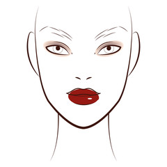 Face chart Makeup Artist Blank. Template. Vector illustration.