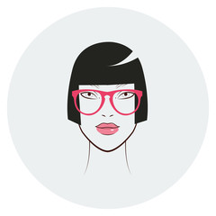 beautiful woman in glasses with earring vector illustration eps 10