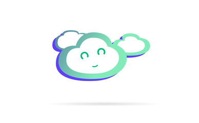 cute cloud kawaii face vector illustration design