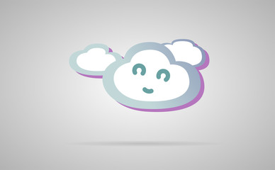cute cloud kawaii face vector illustration design