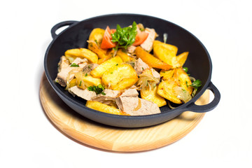 fried potatoes with vegetables