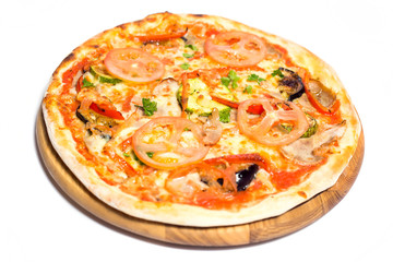 Pizza on a white background