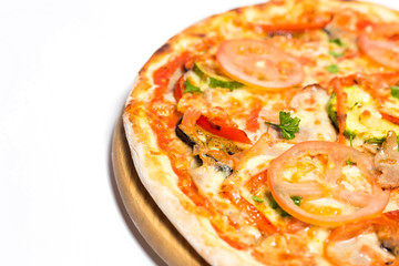 Pizza on a white background