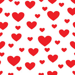 Seamless vector pattern red hearts for design