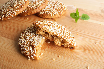 oatmeal cookies with sesame seeds