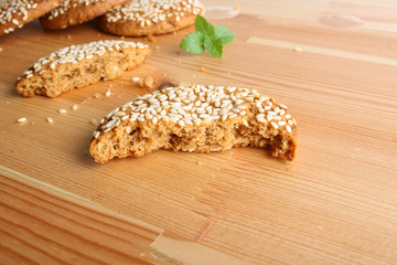 oatmeal cookies with sesame seeds