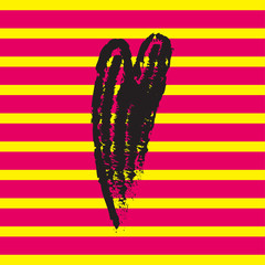 Heart sign. Isolated mark on color background. Symbol linked, join, love, passion and wedding. Template for t shirt, apparel, card, poster, valentines day. Design flat element. Vector illustration