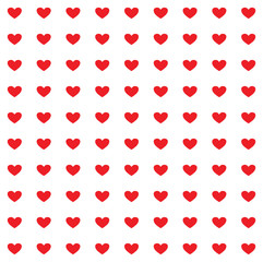 Seamless vector pattern red hearts for design