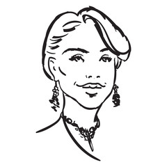 Makeup. Beauty face. fashion illustration of girl