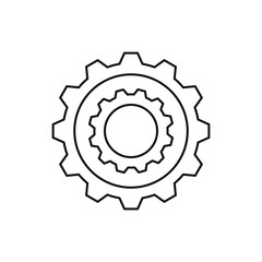 Settings icon vector. Outline setting icon, Tools, Cog, Gear Sign Isolated on white bac