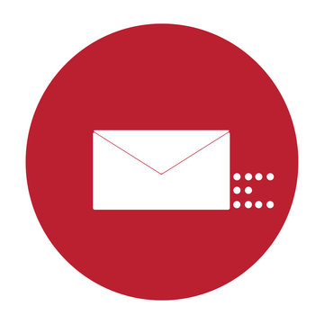 Mesenger circle button. Mail envelope icon. Message delivery symbol. Sms. Vector