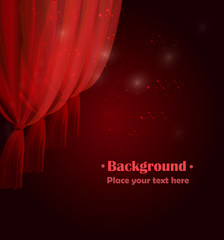 Bright glowing background with transparent curtains