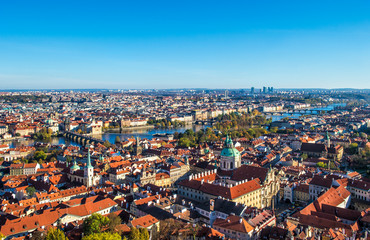 Fototapeta na wymiar Bird view of Prague city