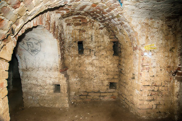 Novi Sad, Serbia December 17, 2017: Catacombs and tunnels on Petrovaradin fortress 